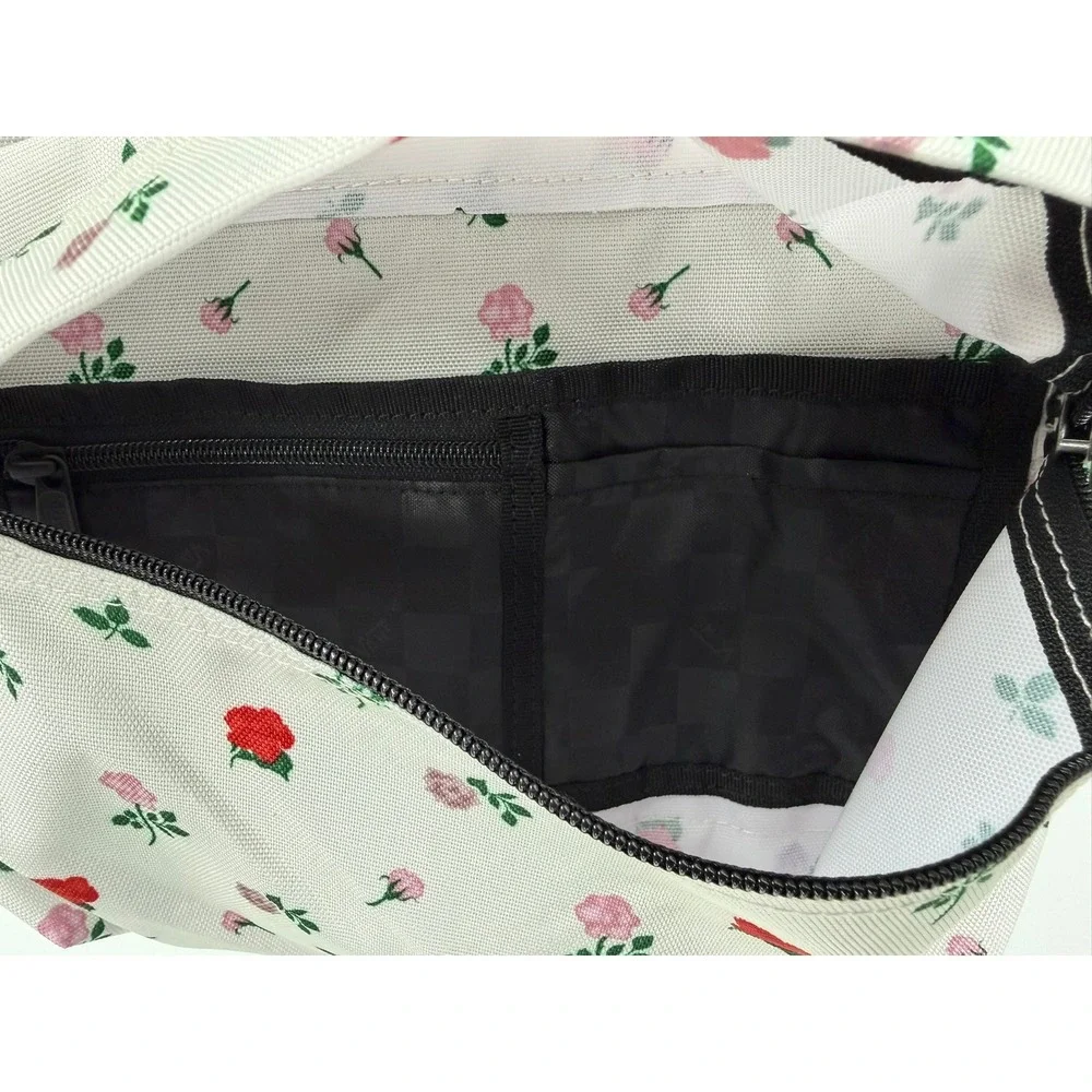 Vans Old Skool Classic Backpack White‎ Rose Floral Print Laptop Travel Bag